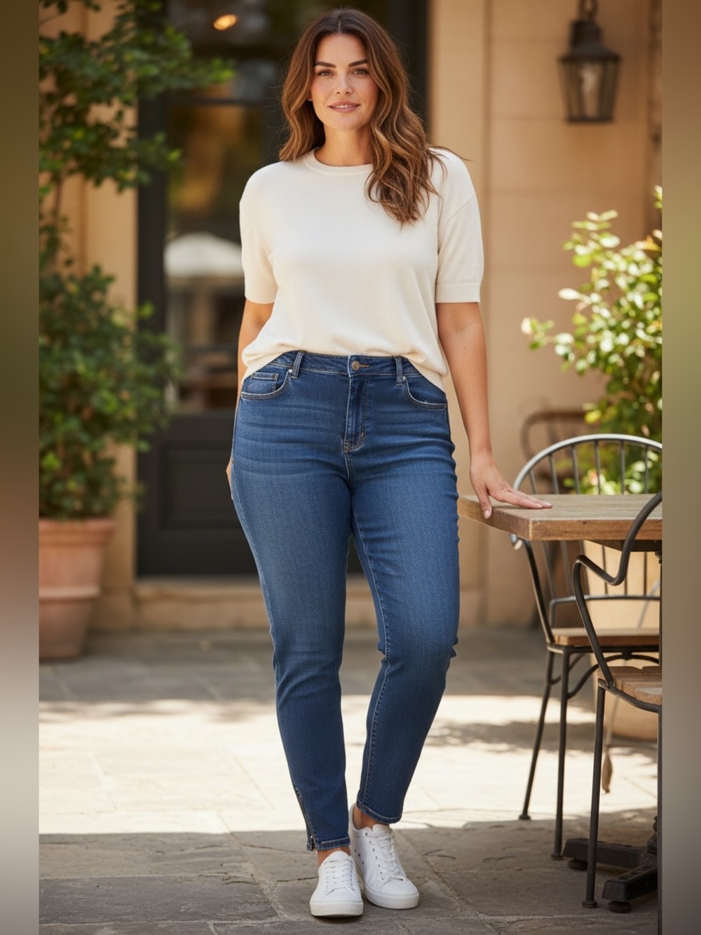 Avenue Women’s Skinny Jeans in Blue Wash